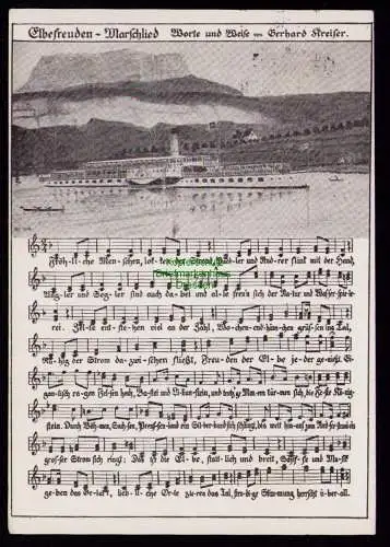 165778 AK Elbelied Elbefreuden Marschlied Böhmen Sachsen Preußenland 1963