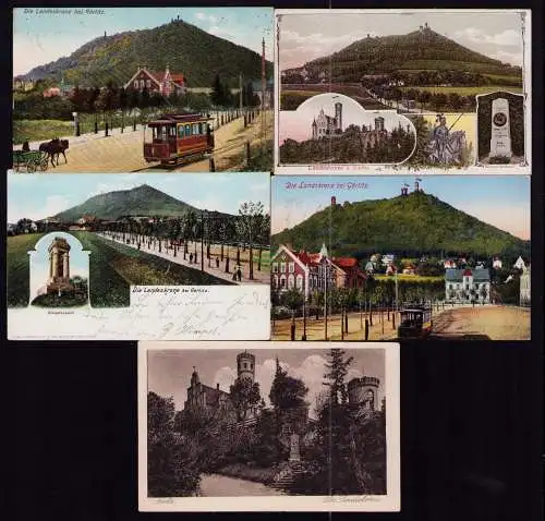 165845 5 AK Görlitz Landeskrone  1912 1905 1928 Körnerdenkmal