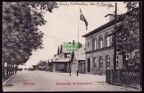 165902 AK Herning Jütland Dänemark 1908 Bnegaarden og Postkontorei