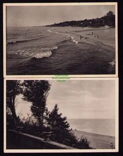 165821 2 AK Ostseebad Neuhäuser Kr. Fischhausen 1927 Blick von der Seeterasse