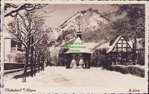 170144 AK Rhöndorf am Rhein Winterbild Fotokarte Kirche um 1930