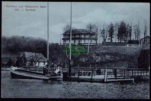 166149 AK Ratzeburg Lauenburg 1911 Kurhaus und Restaurant Baek Inh.: J. Grotkop
