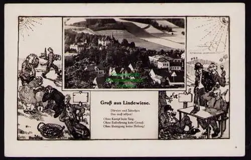 166124 AK Lipova-lazne Dolni Lipova Lindewiese um 1920 Panorama Gedicht Humor