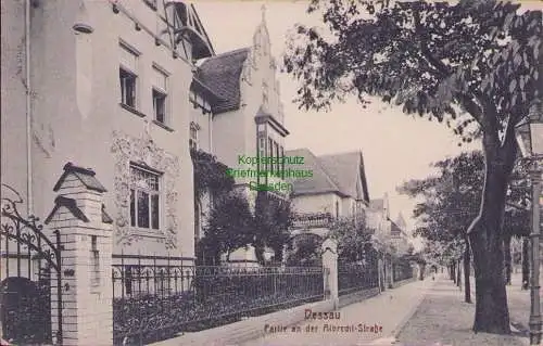 170377 AK Dessau 1915 Partie an der Albrecht Straße