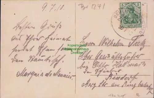 170415 AK Berkenbrück 1910 Gasthof zur Eisenbahn Restaurant