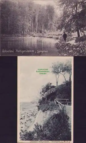 170185 2 AK Ostseebad Heiligendamm Spiegelsee um 1910 Strandpartie 1911