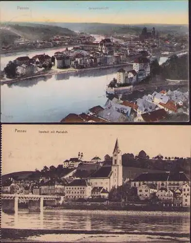 170660 2 AK Passau Gesamtansicht 1907 Innstadt Mariahilf