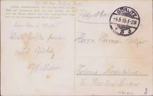 170617 AK Görlitz 1915 Altstadtbrücke