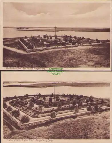 170482 2 AK Wegorzewo Angerburg Ostpreussen Heldenfriedhof am Schwenzaitsee 1930