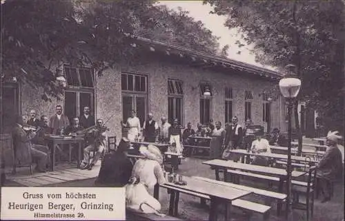 170745 AK Grinzing Wien Heurigen Berger 1915