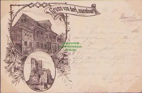 171045 AK Gruss von der Lauenburg Harz Vorläufer Privatganzsache Neinstedt 1896