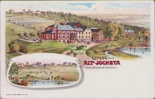 171132 AK Gruss aus ALT JOCKETA PÖHL VOGTLÄNDISCHE SCHWEIZ Litho 1907