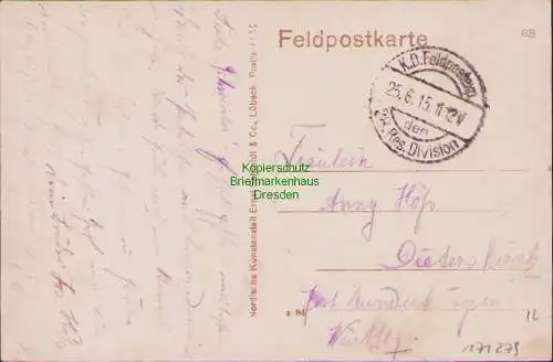 171279 AK Martinpuich Arras Frankreich 1915 Feldpost