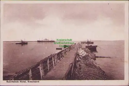 171633 AK Buhrfeinds Hotel, Krautsand 1927 Seesteg Niederelbe