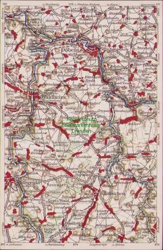 171862 Wona Landkarten AK 821 Döbeln Waldheim Roßwein Hainichen Mittweida