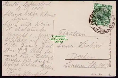 172077 AK Hinterdittersbach Sächs.-Böhm. Schweiz Kirnitzschtal 1909