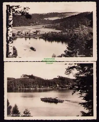 172328 2 AK  Lauenhain Kriebstein Falkenhain um 1960 See Fähre Schiff
