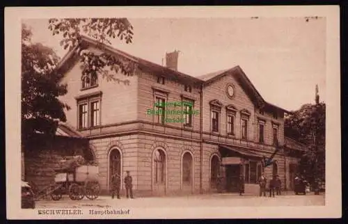 172374 AK  Eschweiler um 1925 Hauptbahnhof Straßenseite