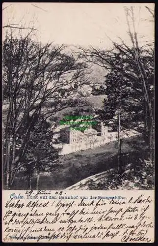 172126 AK Calw Bahnhof von der Georgenhöhe 1903