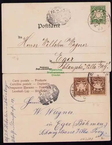 172508 2 AK  Nürnberg 1903 Hans-Sachs Denkmal Burg von Süden