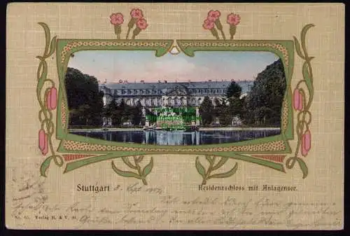 172514 AK  Stuttgart 1902 Residenzschloss Jugendstil