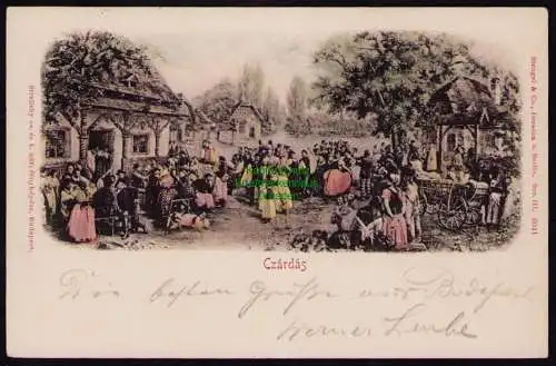 172505 AK  Budapest Ungarn 1901 Czardas Tanz Bauern