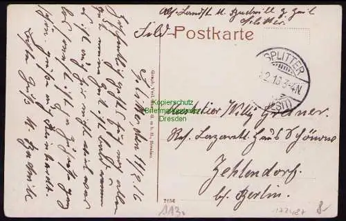 172487 AK  Tilsit 1916 Schenckendorf Platz mit Denkmal