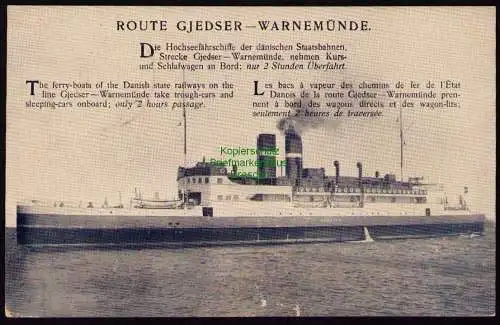 172751 AK Gjedser - Warnemünde Fähre Hochseefährschiffe der dänischen Staatsbahn