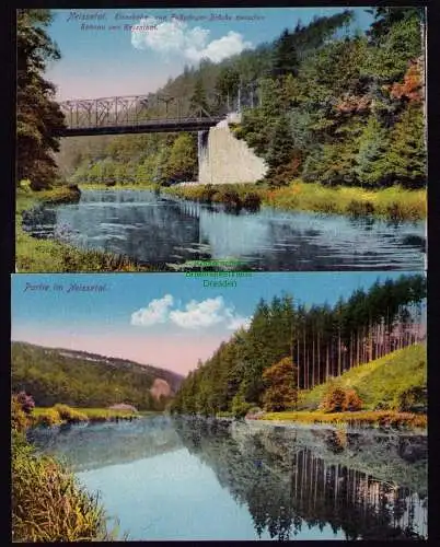 172779 2 AK Neissetal Eisenbahnbrücke zwischen Rohnau und Rosenthal um 1920