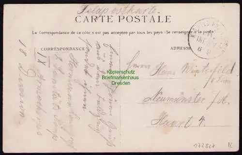 172827 AK Locquignol Frankreich La Place Kirche Marktplatz Feldpost um 1915