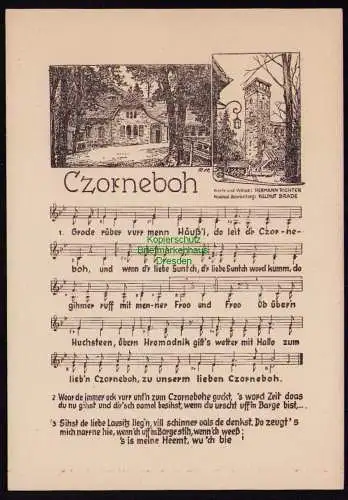 172786 AK Czorneboh zwischen Hochkirch und Cunewalde Oberlausitz Liedkarte