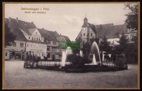 172796 AK Schleusingen i. Thür. Markt mit Rathaus um 1920