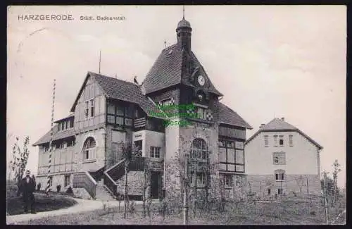 173718 AK Harzgerode 1907 Städt. Badeanstalt