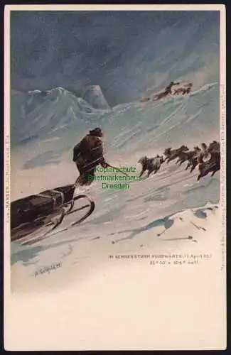 173617 AK Nansen In Nacht und Eis Expedition 1898 Litho Künstlerkarte A Goldfeld