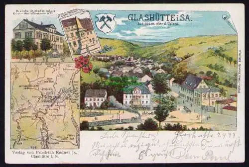 173698 AK Litho Glashütte i. Sa. Deutsche Uhrmacher Schule 1899
