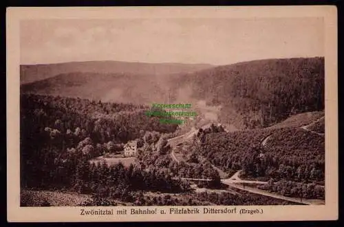 172960 AK Dittersdorf Zwönitztal Erzgeb. Bahnhof Filzfabrik