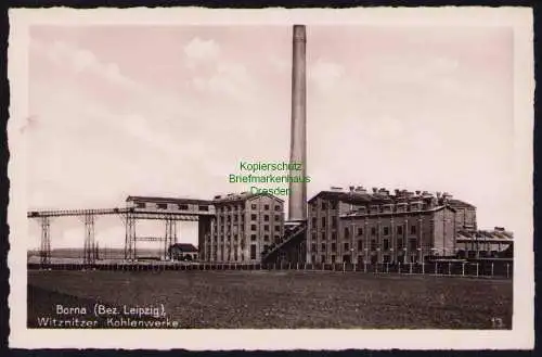 173691 AK Borna Bez. Leipzig Fotokarte Wiednitzer Kohlenwerke um 1935