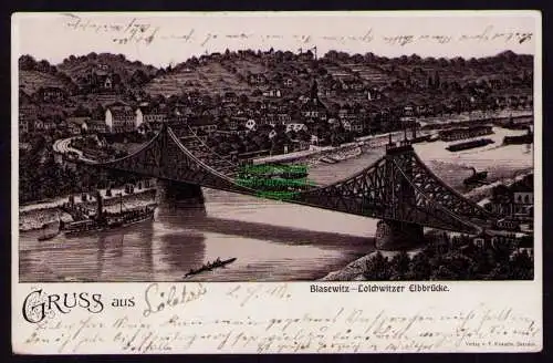 172948 AK Dresden um 1900 Blasewitz Loschwitzer Brücke Blaues Wunder