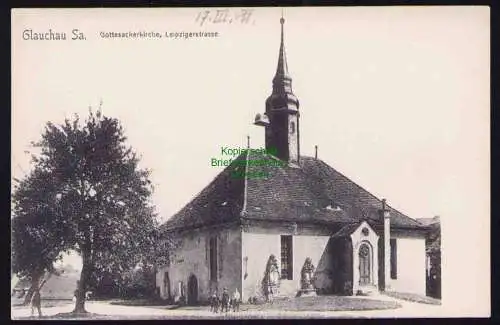 173686 AK Glauchau i. Sa. Gottesackerstraße Leipzigerstrasse um 1905