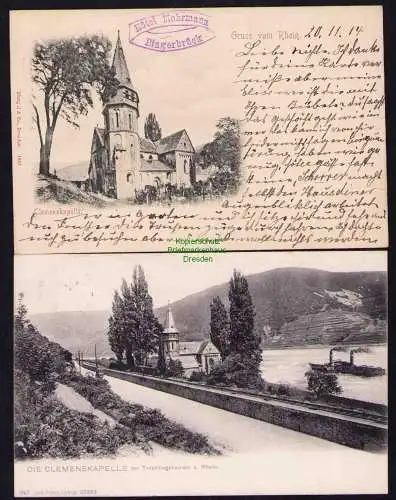 173952 2 AK Clemenskapelle bei Trechtingshausen 1906 1914