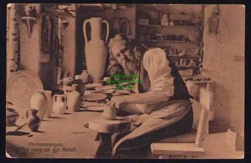 173872 AK Oberammergau um 1910 Anton Lang an der Arbeit nach New York USA