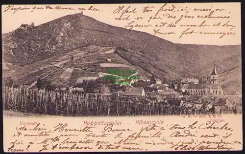 173907 AK Ribeauville Rappoltsweiler Vogesen Vosges 1901 Bahnpost Colmar ….