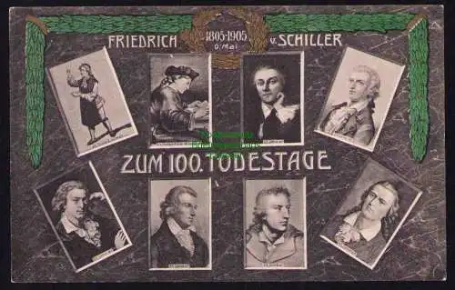 173815 AK zum 100. Todestage Friedrich Schiller 1805 - 1905 Leipzig