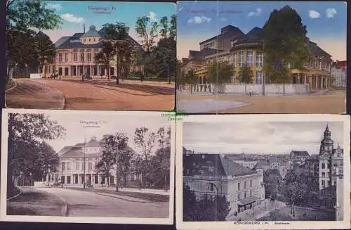 174671 4 AK Königsberg i. Pr. Louisentheater Stadttheater 1915 1917 Feldpost