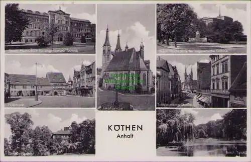 174624 AK Köthen Anhalt um 1935 Hochschule Holzmarkt Jacobskirche ...