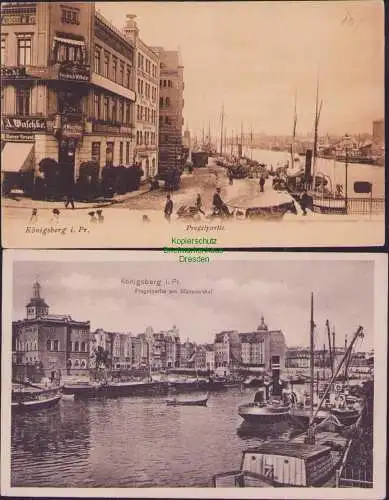174655 2 AK Königsberg i. Pr. um 1905 1914 Pregelpartie am Münchenhof