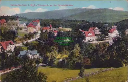 174705 AK Schreiberhau i. Rgb., Villenpartie an der Bahnhofstrasse um 1910