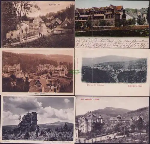 174819 6 AK Schierke im Harz 1905 Feuersteinklippen mit Wurmberg Helenenaue