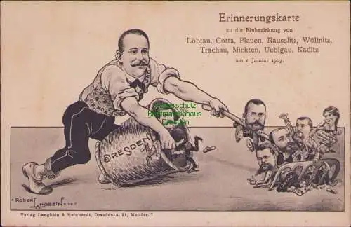 174730 AK Dresden 1903 Erinnerungskarte Löbtau Cotta Plauen Nausslitz Wöllnitz