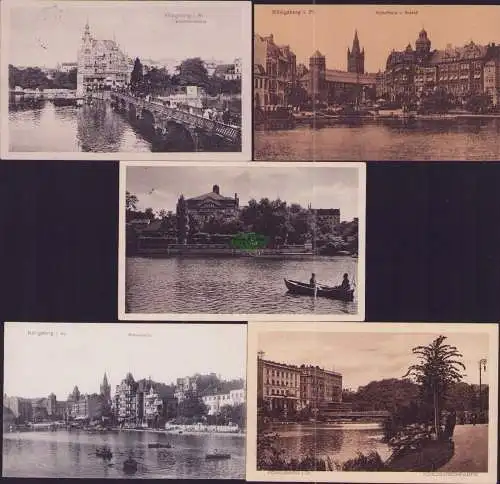 174658 5 AK Königsberg i. Pr. Schlossteich Schlossteichbrücke Schloß 1916 1929